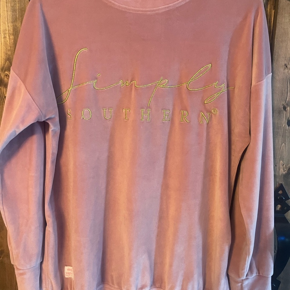 Simply Southern Blush Pink Crew Neck Sweater